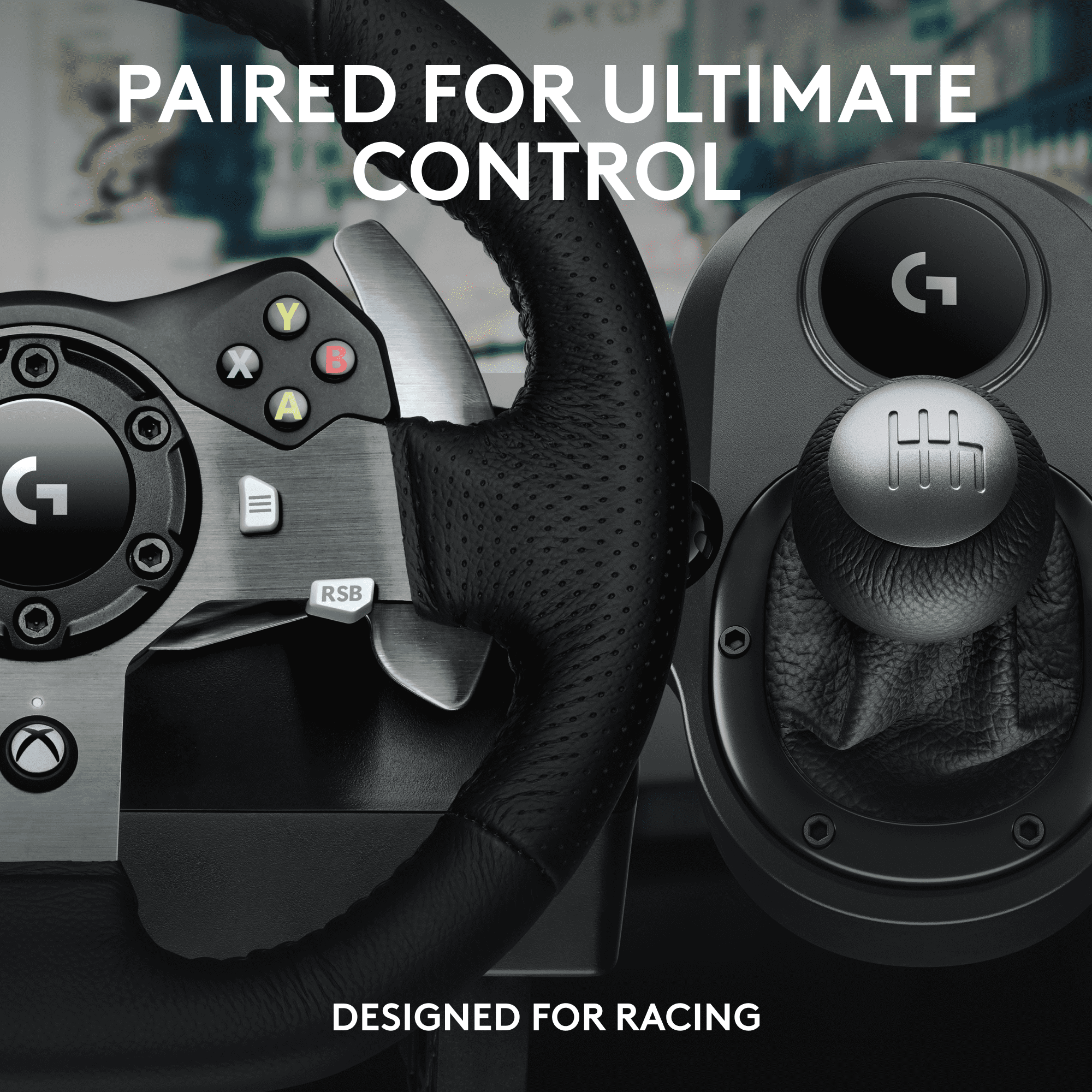 Ensemble Logitech G920 SE Racing: volant de course et pédalier G920 Driving Force, retour de force + levier de vitesse Driving Force - pour Xbox X|S, Xbox One, PC, Mac - Noir