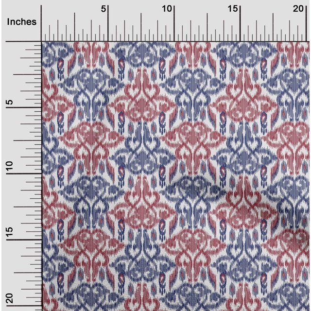 oneOone Polyester Lycra Fabric Swirl & Paisley Ikat Decor Fabric Printed BTY 56 Inch Wide