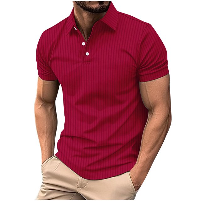 Pisexur T Shirts for Man , Hommes Décontracté Mode Manches Courtes Uni Chandail Col Rabattu Blouse Débardeur Sport Vin, 3TG Chemises de Golf Hommes et Chemises Hommes