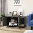 thumbnail image 2 of PawHut Meuble Cache-Litière pour Chat d'Intérieur avec Tapis à Griffer Noir, 2 of 10