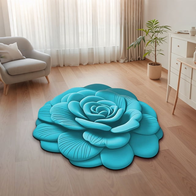 Yhmxh 3 D Flower Mat Soft Carpet Non-Slip Area Carpet Dining Room Home Bedroom Carpet Floor Washable Rug Anti-slip Rug Decorative Rug Rugs for Living Room Outdoor Rug Bathroom Rugs Kithchen Rug