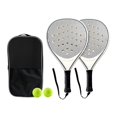 thumbnail image 1 of S SERENABLE Outdoor Paddle Tennis Racquet Beach Tennis Padel Racket for Beginners Adults 2 Rackets w Ball Bag, 1 of 9