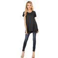 thumbnail image 1 of Womens Short Sleeve Scoop Neck Flowy Tunic Top - Made in USA, Large, 1 of 1