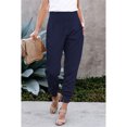 thumbnail image 4 of Pantalons pour Femmes Taille Haute Mode Décontractée Pantalons Taille Haute Fendue Poche Couleur Unie Longueur Pantalons Raccourcis Femmes Pantalons Décontractés, 4 of 9