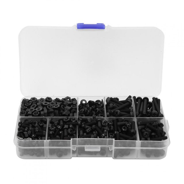 ANGGREK Vis Nylon, M3 Vis Écrou Rondelle Assortiment Kit Accessoires Industriels Kit pour DIY Mechanics