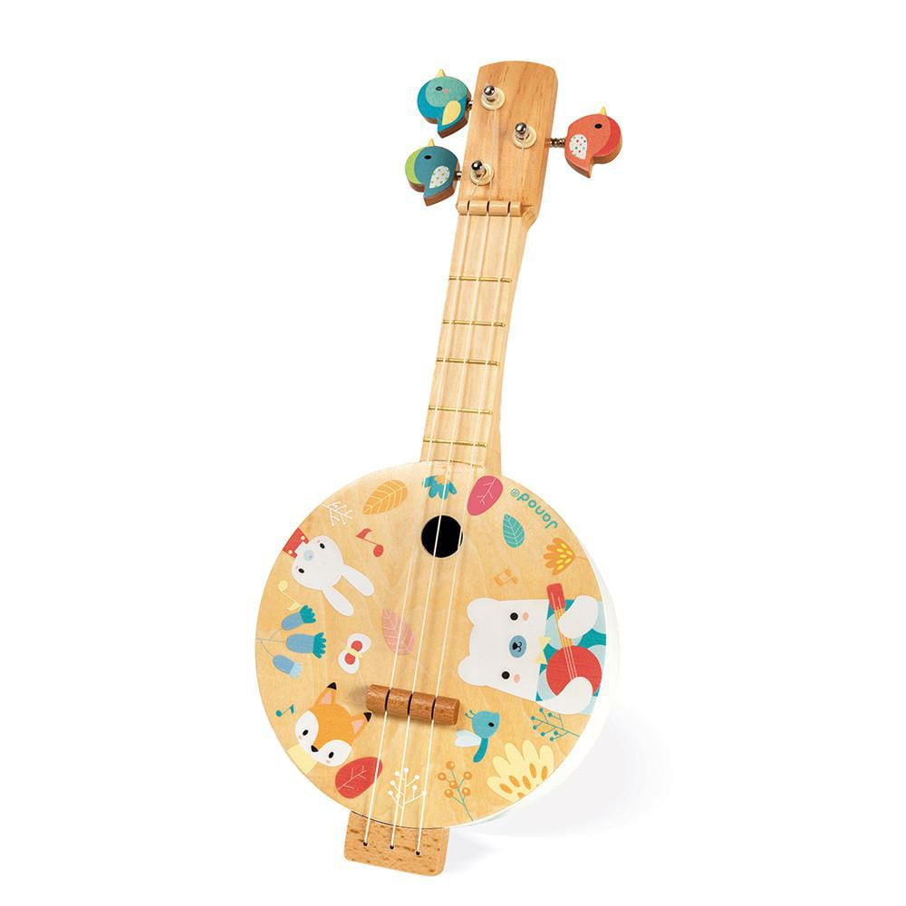 Janod - Pure - Banjo - Colourful Musical Development Toy - For Babies and Toddlers - Develops Artistic Sensibility & Memory - From 3 Years + - J05160.