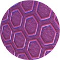 thumbnail image 1 of Ahgly Company Tapis Rond Lavable en Machine Intérieur Transitionnel Moyen Violet Rouge Rose, 3 Pieds Rond, 1 of 7