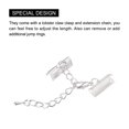 thumbnail image 4 of Unique Bargains 10Set Ribbon Crimp Clamp Ends Lobster Claw Clasps & Chain 16mm Silver White for DIY, 4 of 7