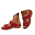 thumbnail image 3 of IUJSOY Womens Sandals Wedge Shoes Slip on Wide Width Sandals Orthopedic Arch Support Slides Sandals, 3 of 9
