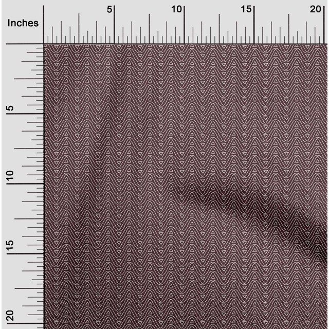 oneOone Polyester Lycra Fabric Waves & Triangle Geometric Fabric Prints by Yard 56 Inch Wide