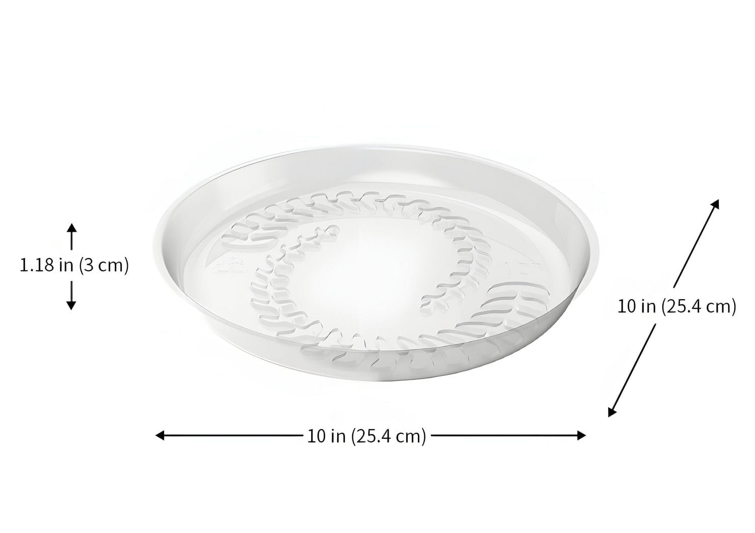 Soucoupe transparente légère MAINSTAYS de 25 cm (10 pouces) - Pièce unique - Plateau rond en plastique, idéal pour une utilisation à l'intérieur