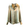 thumbnail image 2 of Chemise Boutonnée Style Décontracté pour Femmes Voyage Randonnée Travail Femmes Style Décontracté Chemise Boutonnée Réunion Polyester Blouse à Revers Manches Longues Vêtements Vêtements Vert m, 2 of 8