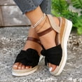thumbnail image 3 of IUJSOY Womens Platform Wedge Sandals Open Toe Bowknot Espadrilles Buckle Ankle Strap Summer Shoes, 3 of 9