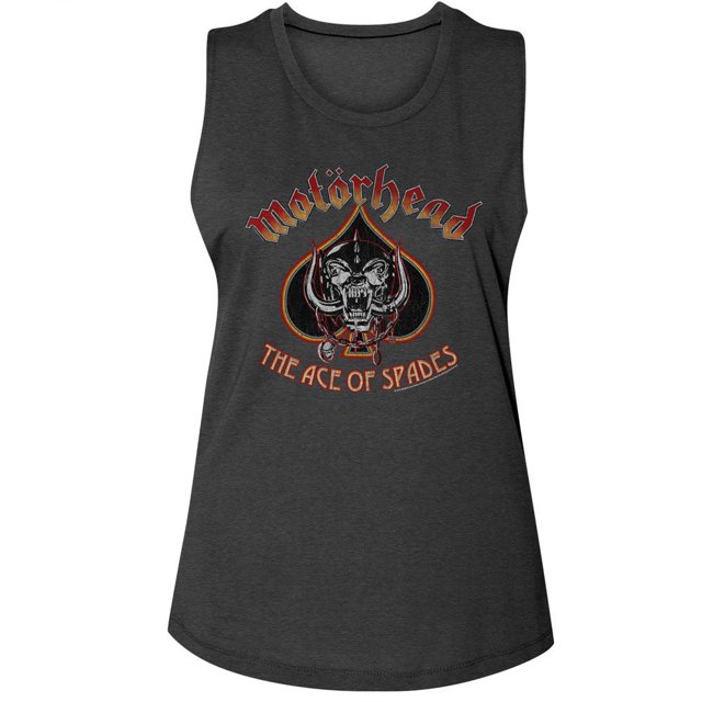 Motorhead Snaggletooth And Spade Charcoal Women's Muscle Tank Top 2Xl