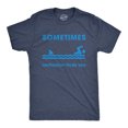 thumbnail image 1 of Mens Sometimes Motivation Finds You T Shirt Funny Shark Tee (Heather Navy) - M, 1 of 3