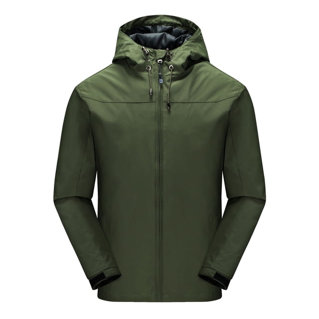 LSLJS Men's Four Seasons Jacket Outdoor Mountaineering Solid Color Jacket( Army Green, M)
