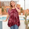 thumbnail image 5 of LARACE Tuniques pour Femmes Grande Taille, Hauts à Col Rond à Manches Courtes, Chemisier à Fleurs, Tuniques, 5 of 5