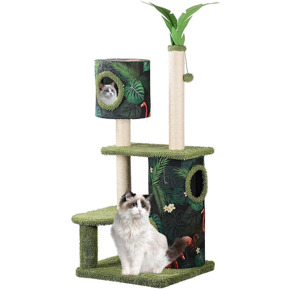 Cactus Style Cat Scratching Tree, Multi-Level Cat Tower Kitten Condo Play House Furniture with Scratching Posts