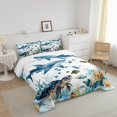 thumbnail image 3 of Erosebridal Ensembles de Literie Tortue de Mer Dessin Animé Simple avec Couette, Insert de Couette Requin de Mer, Décor Marin Dessin Animé, Réversible 2 Pcs, 3 of 7