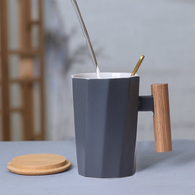 EGNMCR Kitchen Utensils Set, Cooking Utensils Set, Kitchen Utensils & Gadgets Wood Handle Ceramic Mug Office Mugs Holiday Event Gift Mugs Holiday Event Mugs