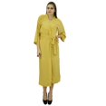thumbnail image 2 of Bimba Peignoir Long Uni pour Femmes avec Ceinture, Modal Doux en Coton, Enveloppant, Rond, Uni, 2 of 7