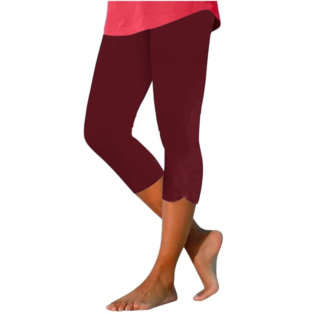 Timegard Women's High Waisted Slim Yoga Capris, Solid Color, Small