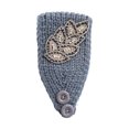 thumbnail image 3 of fastboy Crochet Headbands Winter Leaves Pattern with Rhinestones Elastic Head Protector Wide Warm Chunky Hair Accessories for Girls Dark Gray, 3 of 5