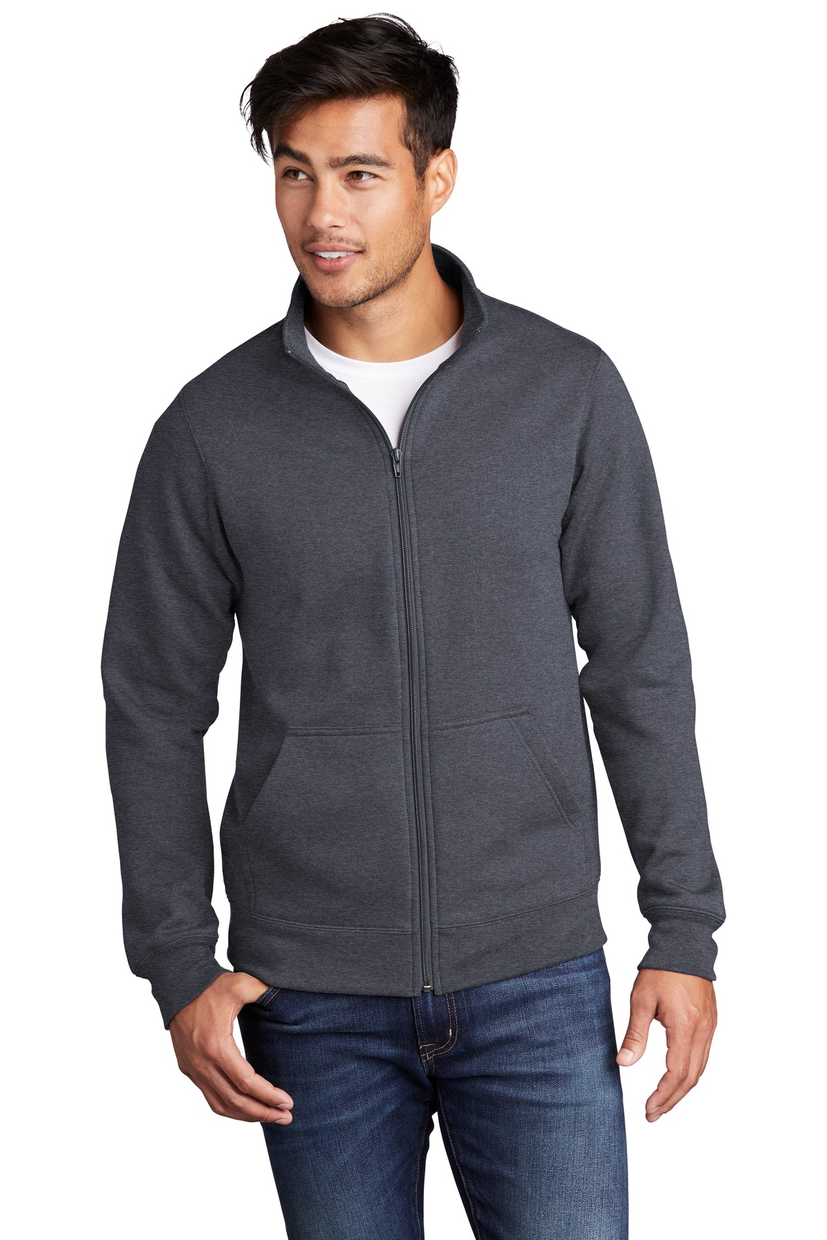 Port & Company Men's Core Fleece Cadet FullZip SweaT-Shirt PC78FZ