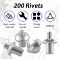 thumbnail image 4 of HLONK 100/200Pcs Round Head Rivet Set Reusable Aluminum Core Rivet Hammer Drive Rivets Aluminum Alloy Knock Type Expansion, 4 of 10