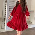 thumbnail image 2 of Yuyuzo Robe en Velours pour Petites Filles pour Enfants Princesse Robes Vintage Robe à Volants Robe de Fête Tenue Décontractée de Printemps, 2 of 7