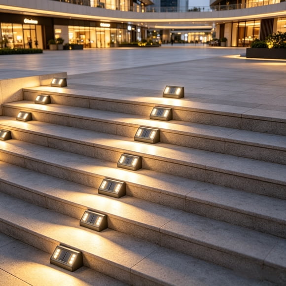 Roiihwy Solar Step Lights for Outside, 2 Adjustable Color, Solar Stair Lights Outdoor, Waterproof Deck Light for Yard, Porch, Front Door, Patio, Garden, A