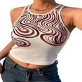 thumbnail image 1 of Débardeur Basique Sans Manches pour Femmes Crop Top Motif Imprimé, 1 of 6