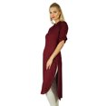 thumbnail image 3 of Bimba Tunique Formelle pour Femmes Bourgogne Kurta Kurti Chic Décontractée Vêtements, 3 of 6