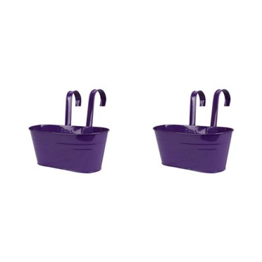 Goriertaly Practical And Durable Detachable For Balcony Planters Railing Hanging Multipurpose Fence Planters Purple 2Set