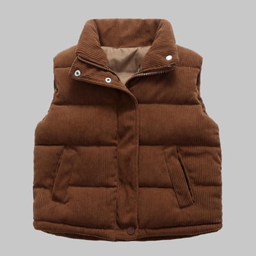 Toddler Sleeveless Puffer Vest Jacket for Boys and Girls - Warm Polyester Spandex Outerwear for Daily Wear and Play