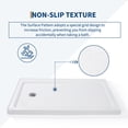 thumbnail image 3 of Kojooin Shower Base with Left Stainless Steel Drain, Rectangular Acrylic Shower Pan with Slip Resistant Textured Surface, 3 of 8