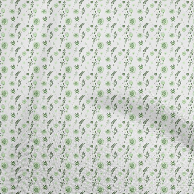 oneOone Polyester Lycra White Fabric Asian Retro Floral Craft Projects Decor Fabric Printed By The Yard 56 Inch Wide