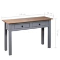thumbnail image 4 of vidaXL Console Table Grey 110x40x72 cm Solid Pine Wood Panama Range, 4 of 5
