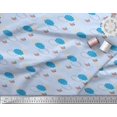 thumbnail image 3 of Soimoi Blue polyester Crepe Fabric Clouds & Bird Decor Fabric Printed Yard 52 Inch Wide, 3 of 5