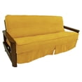 thumbnail image 1 of Solid Microsuede Double Corded 8 to 9-inch Full Futon Slipcover - Lemon, 1 of 1