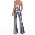 thumbnail image 4 of LUOGENLI Pantalon Décontracté pour Femme Pantalon Décontracté pour Femme Couleur Évasée Coupe Ajustée Festival Performance Pantalon Habillé Pantalon Évasé Pantalon Décontracté pour Femme Coupe Décontractée Grande Taille Gris G, 4 of 5