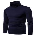 thumbnail image 3 of Mens Warm Roll Turtle Neck Pullover Knitted Jumper Tops Sweater Shirt, 3 of 6