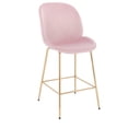 thumbnail image 3 of Upholstered Velvet Stool with Gold Legs – Set of 2 Comfortable Velvet Stools with Foot Rest, Modern Design for Kitchens, Bars, and Contemporary Spaces, 3 of 6
