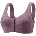 thumbnail image 1 of Sentmoon Womens Bras Plus Size No Underwire Womens Sports Bras Comfortable Front Closure Button Print Anti-Sagging Seamless Sleep Sports Bra Women Fashion for Daily Commute Gray XXL, 1 of 2