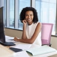 thumbnail image 2 of BestOffice Chaise de Bureau Ergonomique en Maille, Tabouret de Direction Réglable pour Tâches avec Soutien Lombaire, Conception Pivotante à Roulettes, Pink, 2 of 7