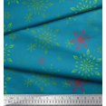 thumbnail image 3 of Soimoi Green polyester Crepe Fabric Snow Flakes Floral Fabric Prints By Yard 52 Inch Wide, 3 of 5