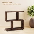 thumbnail image 3 of Costway 2 PCS 2-Tier Bookshelf Free Standing Wooden Display S-Shaped Shelf Storage Rack Brown, 3 of 10