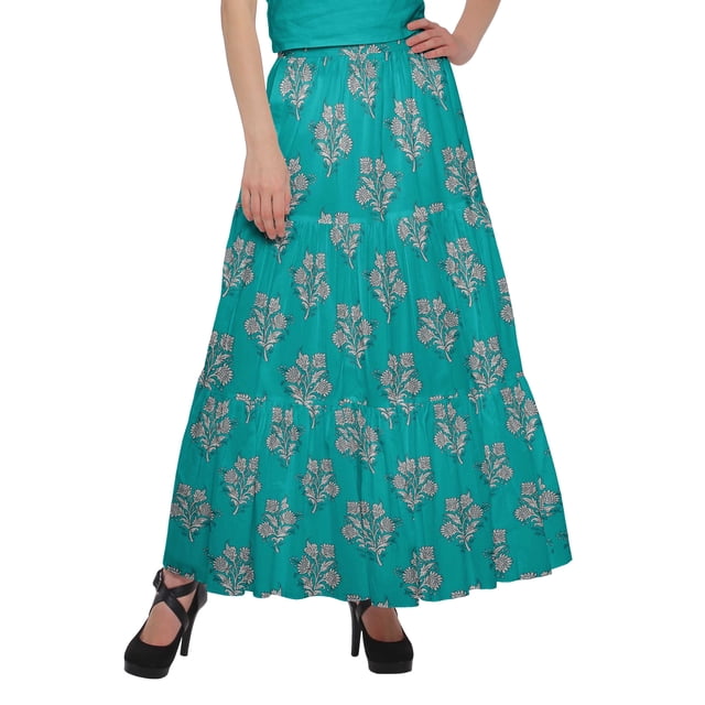 Moomaya Jupes Imprimées pour Femmes Jupe Évasée Style Portefeuille pour Filles Vêtements Décontractés