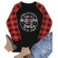 thumbnail image 4 of Chemises à Manches Longues pour Femmes Pull Col Rond Sweat-Shirt Motif Raglan Casual Tunic Tops Chemise Imprimée de Noël, 4 of 5