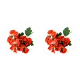 thumbnail image 2 of Decodeary Realistic Appearance Flower Decoration For Low Maintenance Garden Easy To Clean Cloth Decorations Fake Plants Flowers JH1241 Red 2Set, 2 of 6